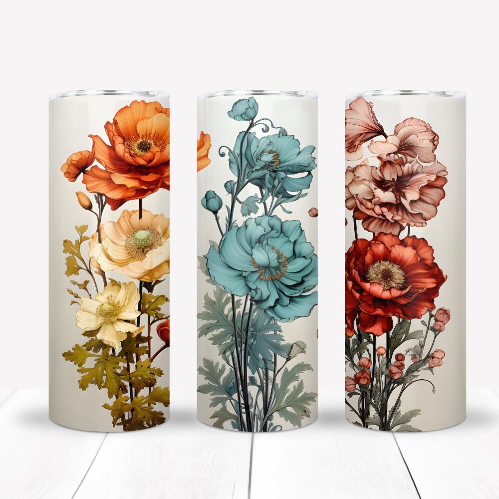 Exquisite Floral 20oz Tumbler, Beautiful Gift Mug